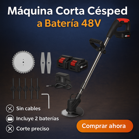 Maquina Corta Cesped  A Bateria - Incluye 2 Baterias 48V ™ / ¡Potencia 48V para un jardín perfecto!