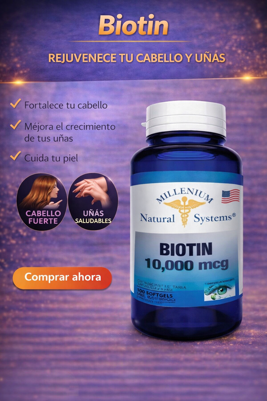 Biotin Capsula Liquida ™ / ¡Cabello, piel y uñas más fuertes!