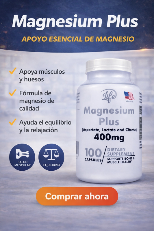 Magnesium Plus 100 Capsulas ™ / ¡Apoyo para músculos y relajación!