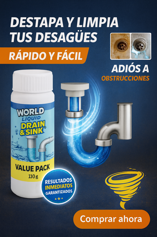 (Oferta) Tres (3) Destapa Canerias Wild Tornado ™ ¡El poder que corre por tus tuberías!